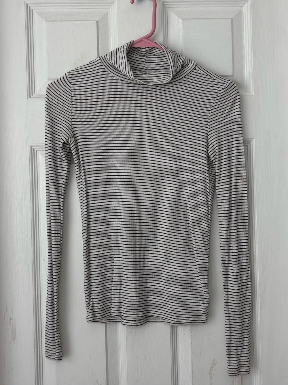 American Eagle Outfitters Soft and Sexy Striped Ribbed Turtleneck Long Sleeve
